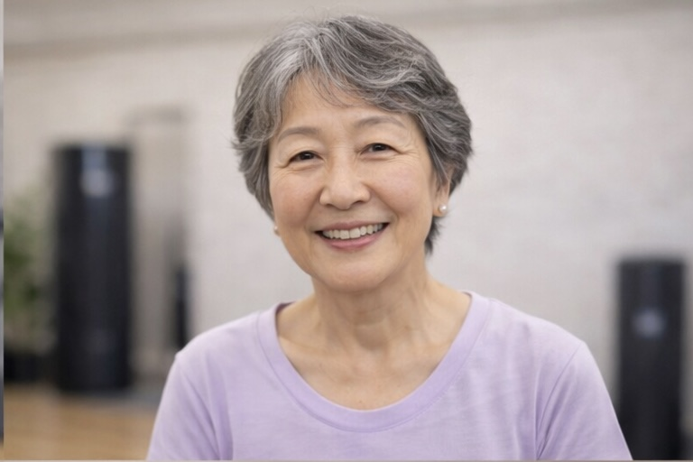 70代女性利用者の笑顔 - 八王子南大沢で開催しているシニア向け体操教室OSA FITの 体験談